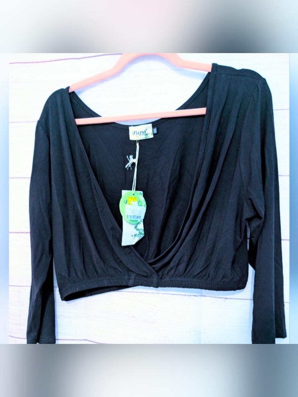 BNWT Papa Vancouver plus size black crop top in XXL